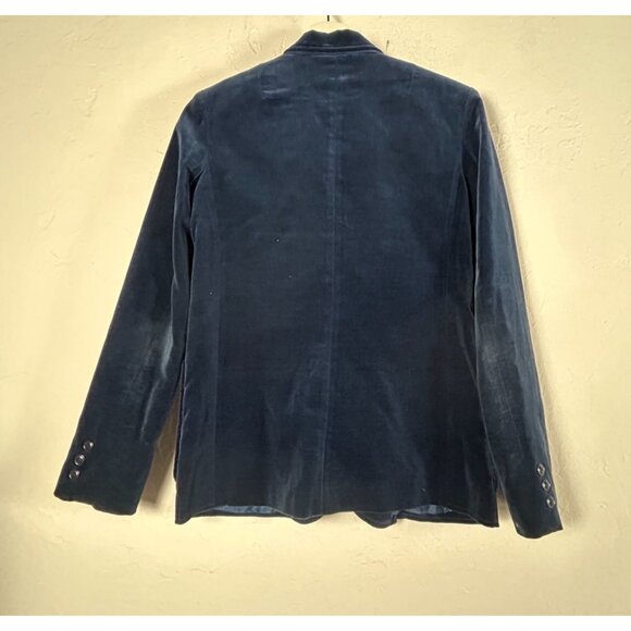 Vintage Dayne Taylor Womens Velvet Blazer 6 Single-Breasted Blue Pockets Japan - Picture 2 of 8